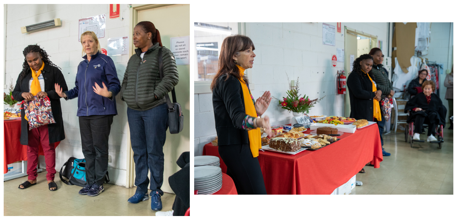 Anita, Jenny, Fancy and Sharon speaking at morning tea. 