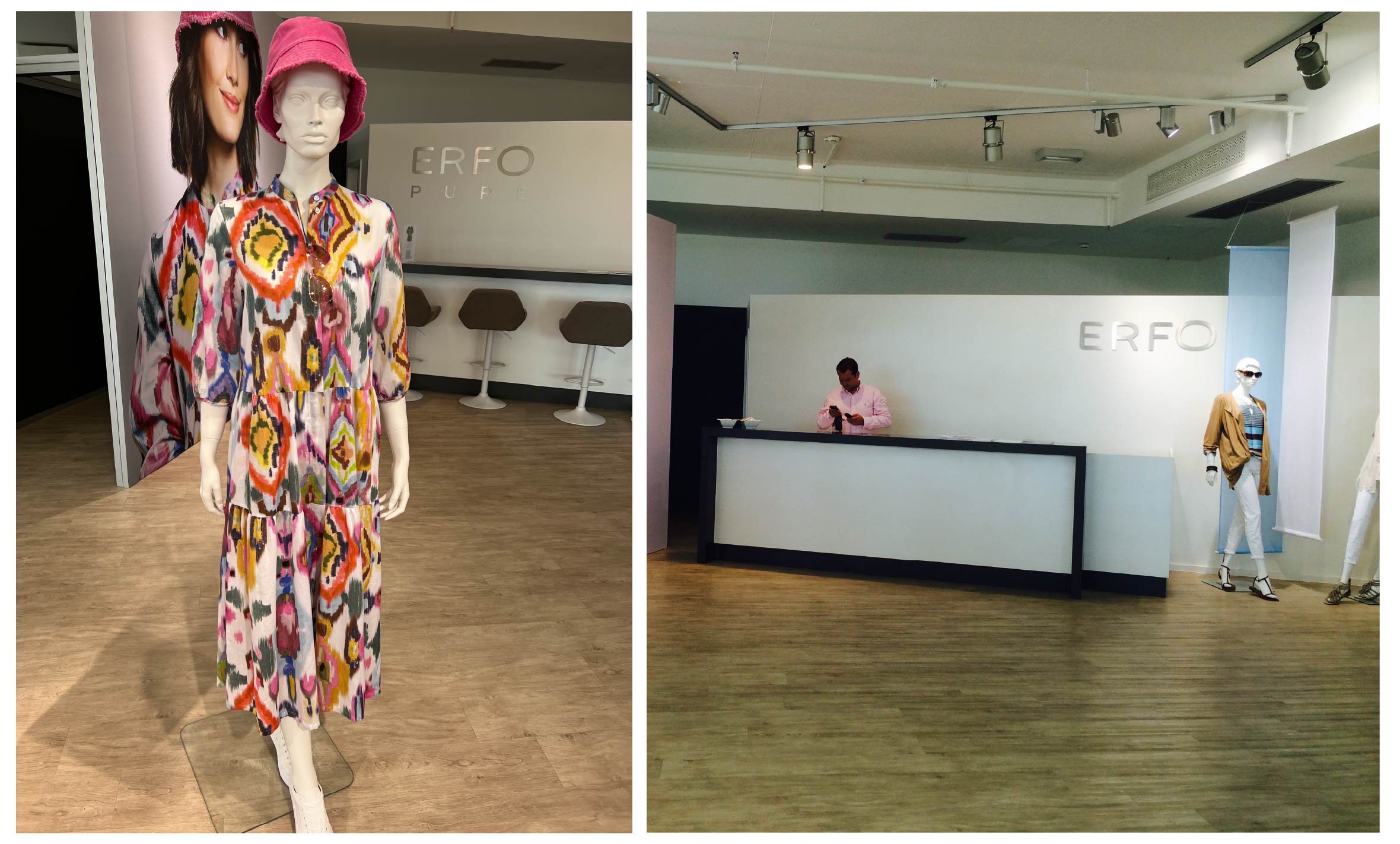 ERFO showroom in Germany showing fashion garments