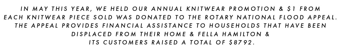 This year we donated to the rotary national flood appeal, which provides financial assistance to the households that have been displaced from their home.