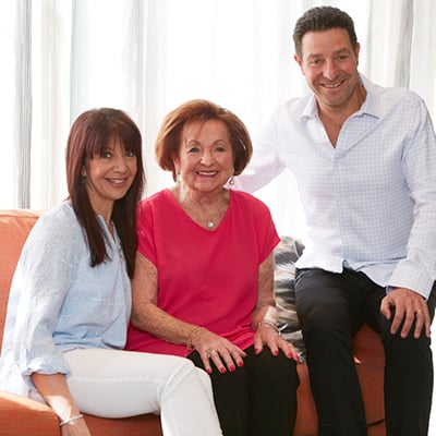 Sharon, Fella, and David Hamilton.