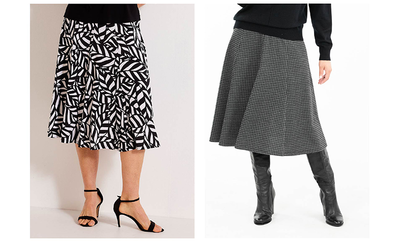 Gored skirts Bowen Lane skirt and Inverness Skirt