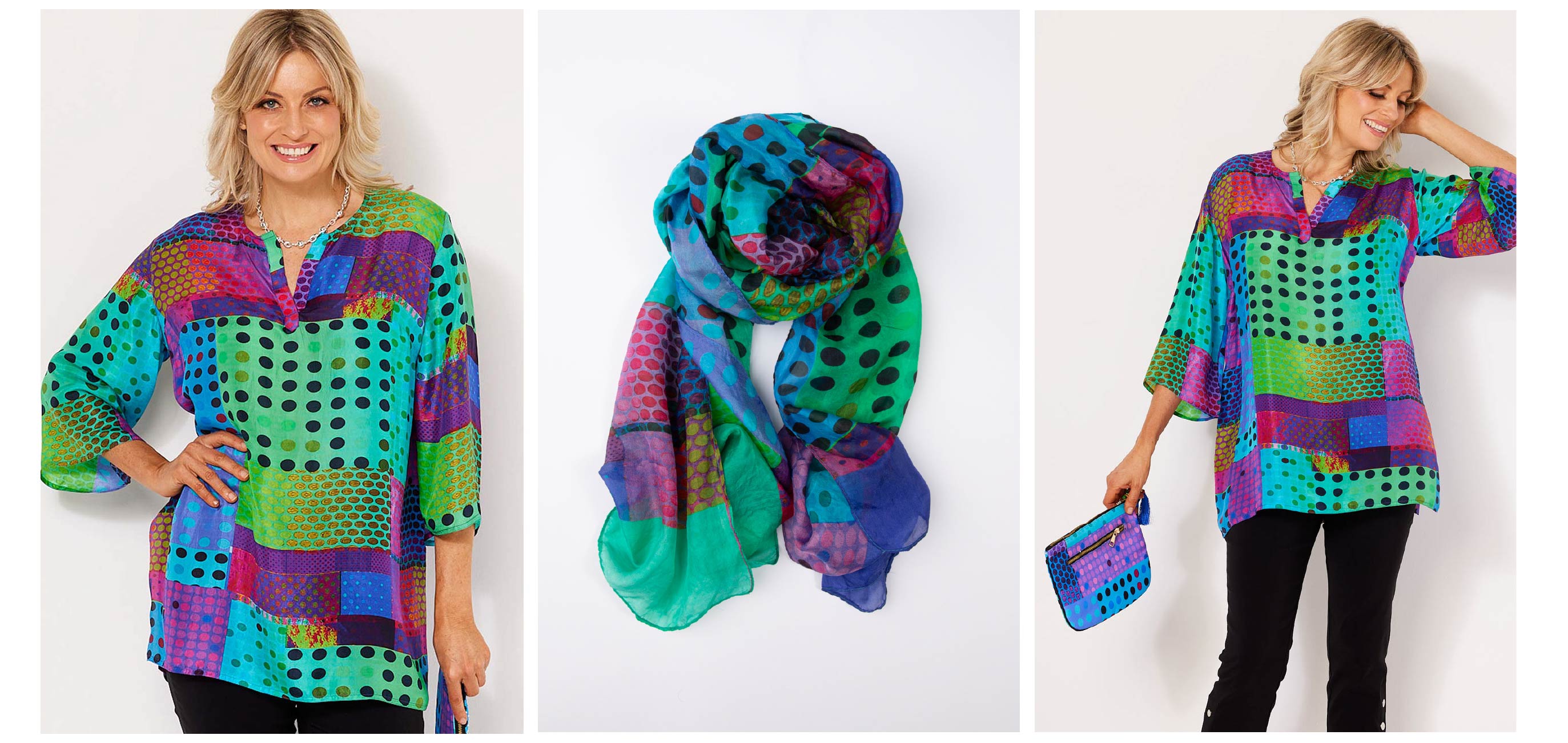 Kasha Silk tunic and scarf