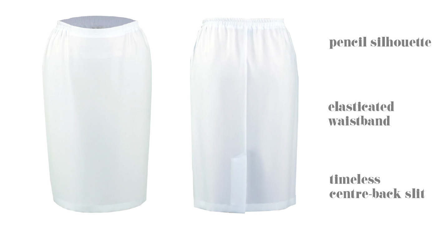 Ruby Plain Pull Skirt in white