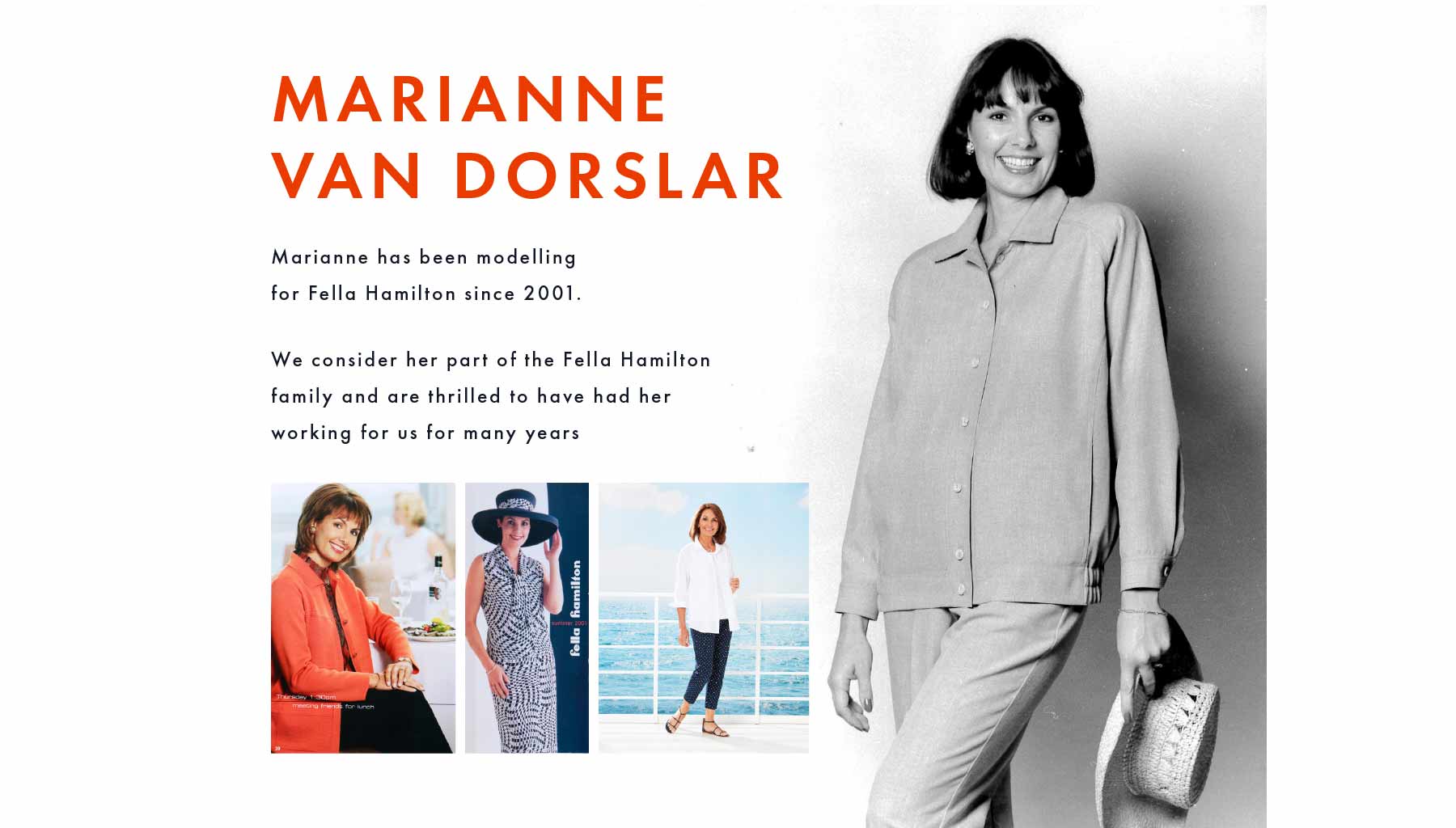 Marianne Van Dorslar, model since 2001.