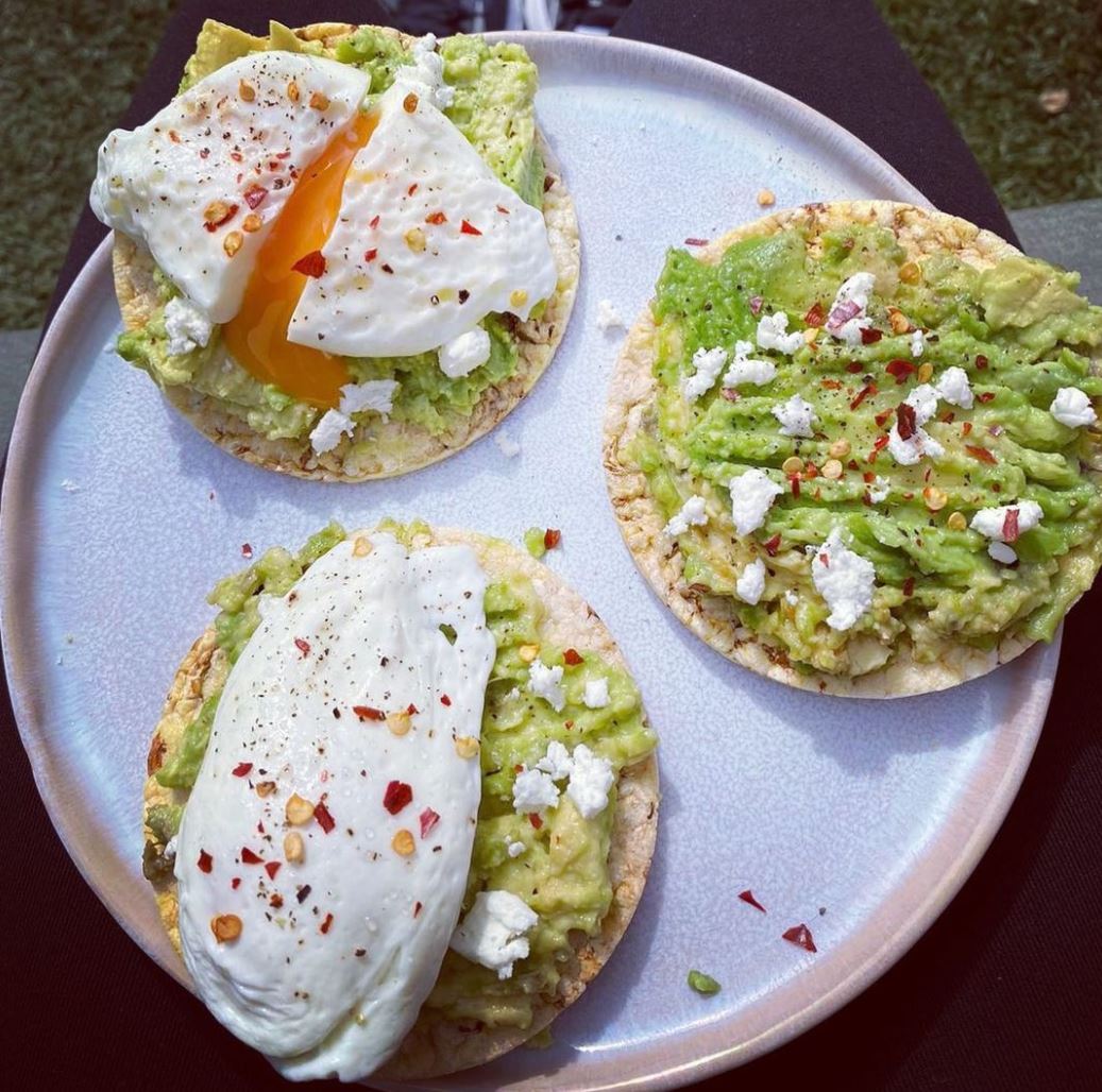 Eggs and avocado on toast