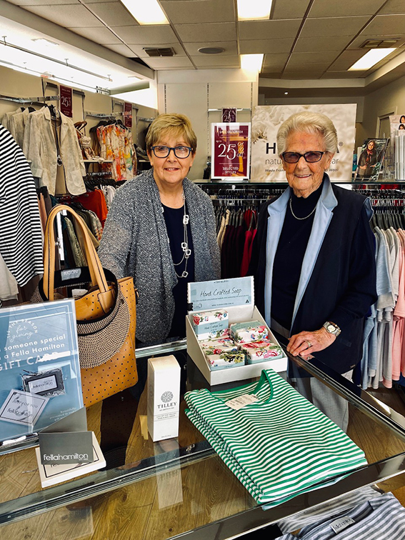 LORI AND SHEILA KILE AT THE SANDY BAY STORE