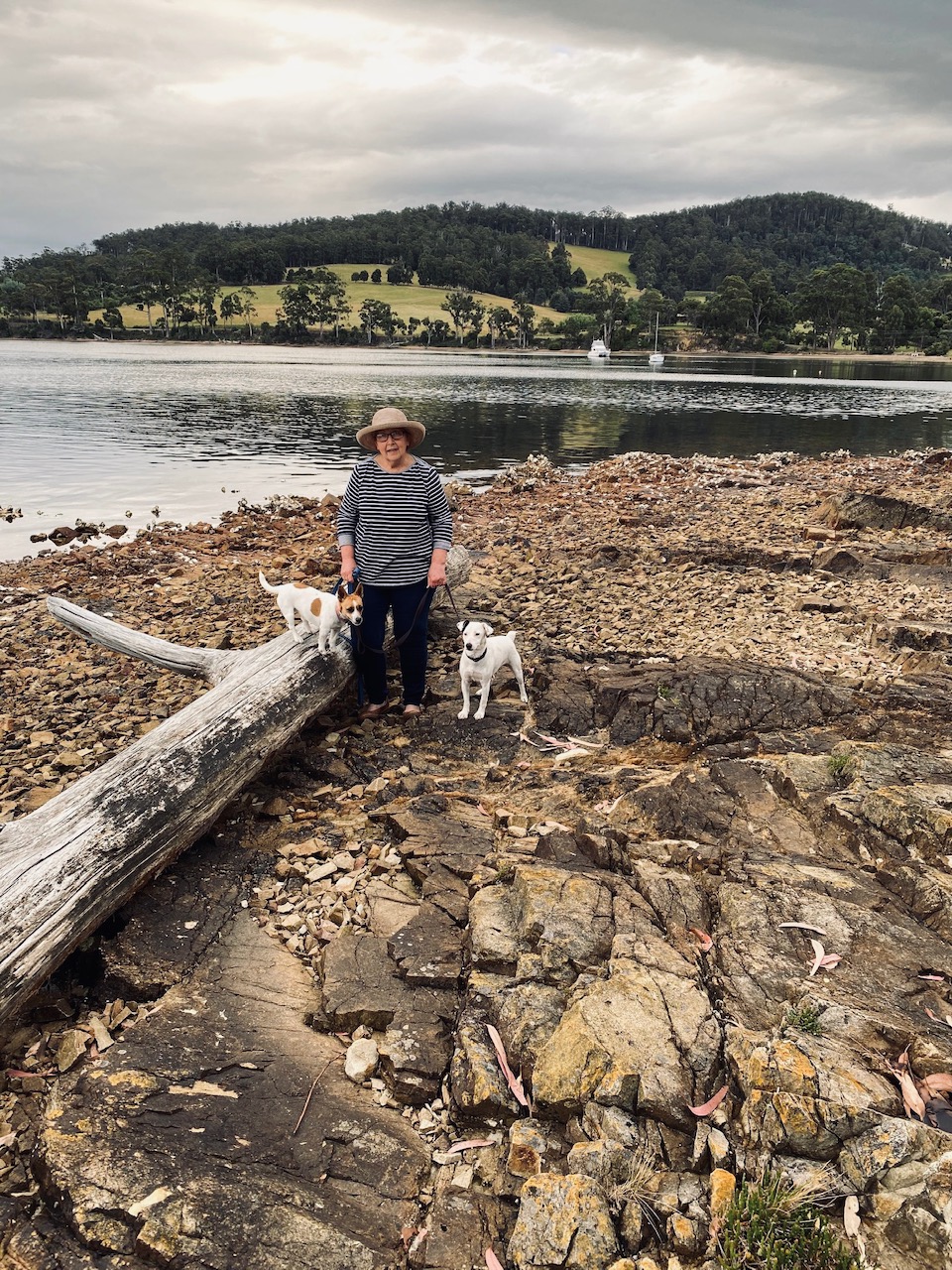 Lori with her dog at Petcheys bay