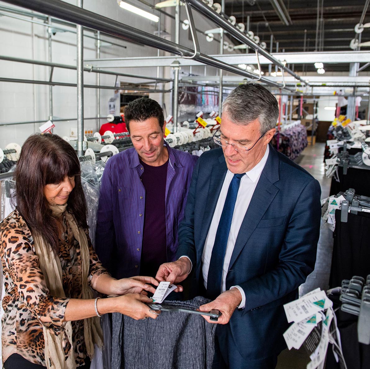             SHARON, DAVID & MARK DREYFUS AT OUR MOORABBIN, MELBOURNE FACTORY