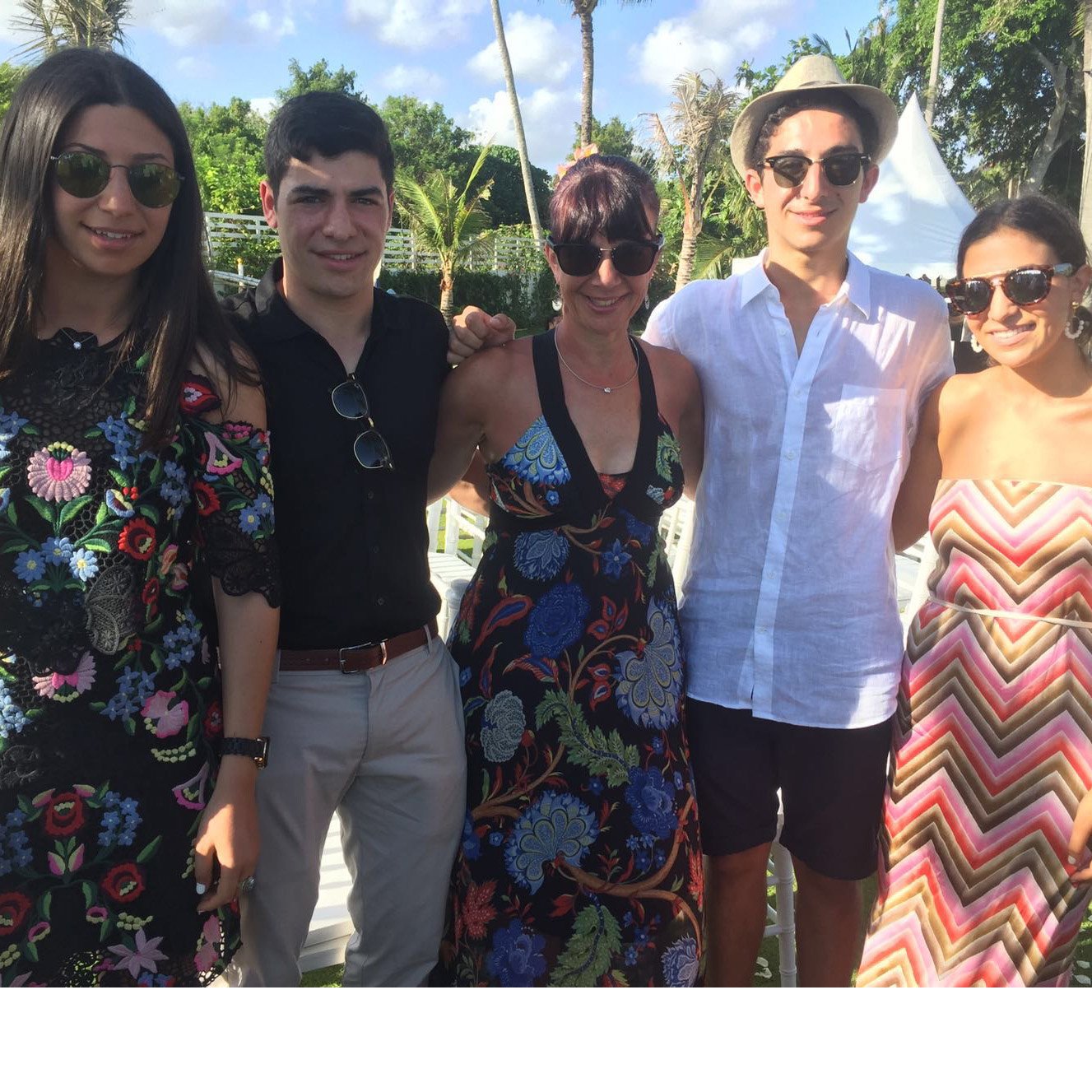 Photo of Sharon together with her four children.