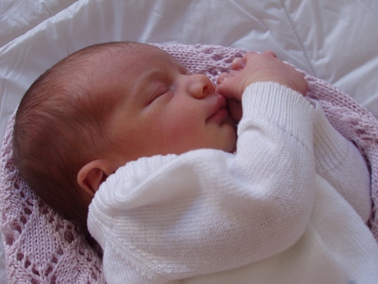 A baby sleeping in a blanket

Description automatically generated with medium confidence