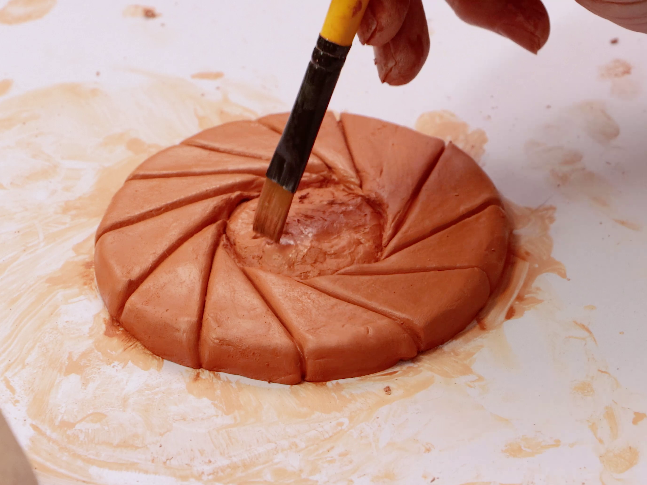 Air dry clay jam drop on white background