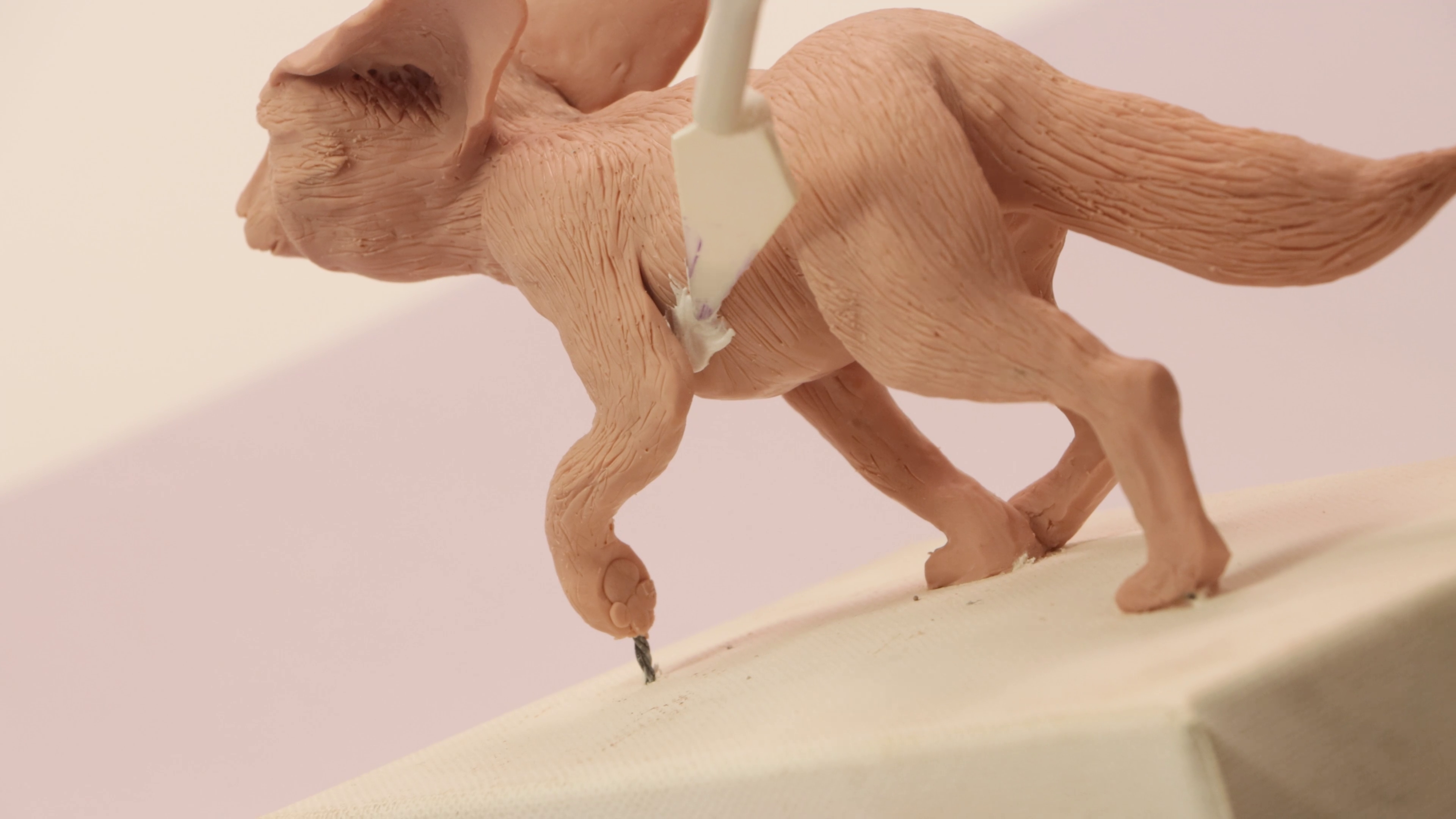 Filling crack in polymer clay fennec fox