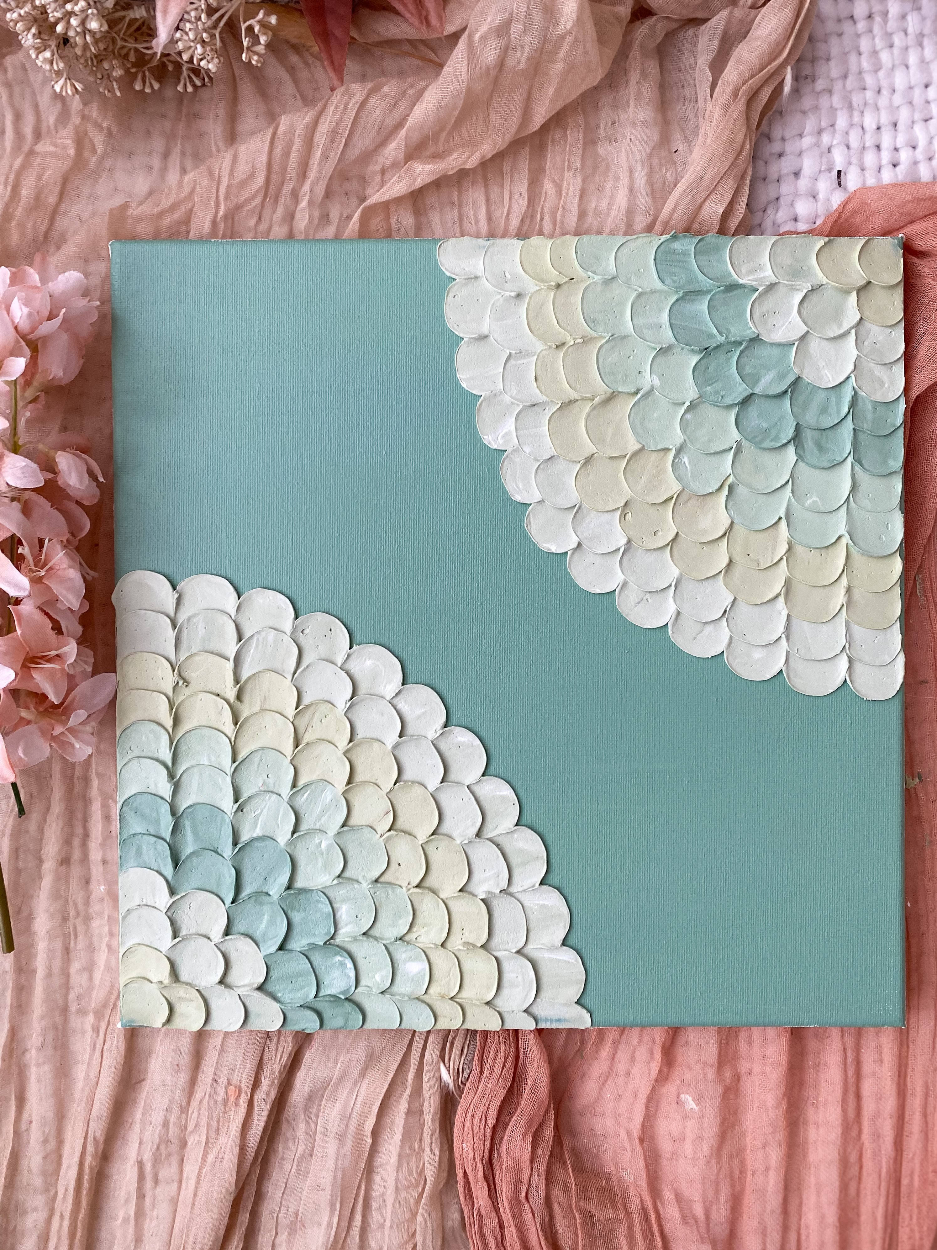 Finished green gradient fan texture artwork