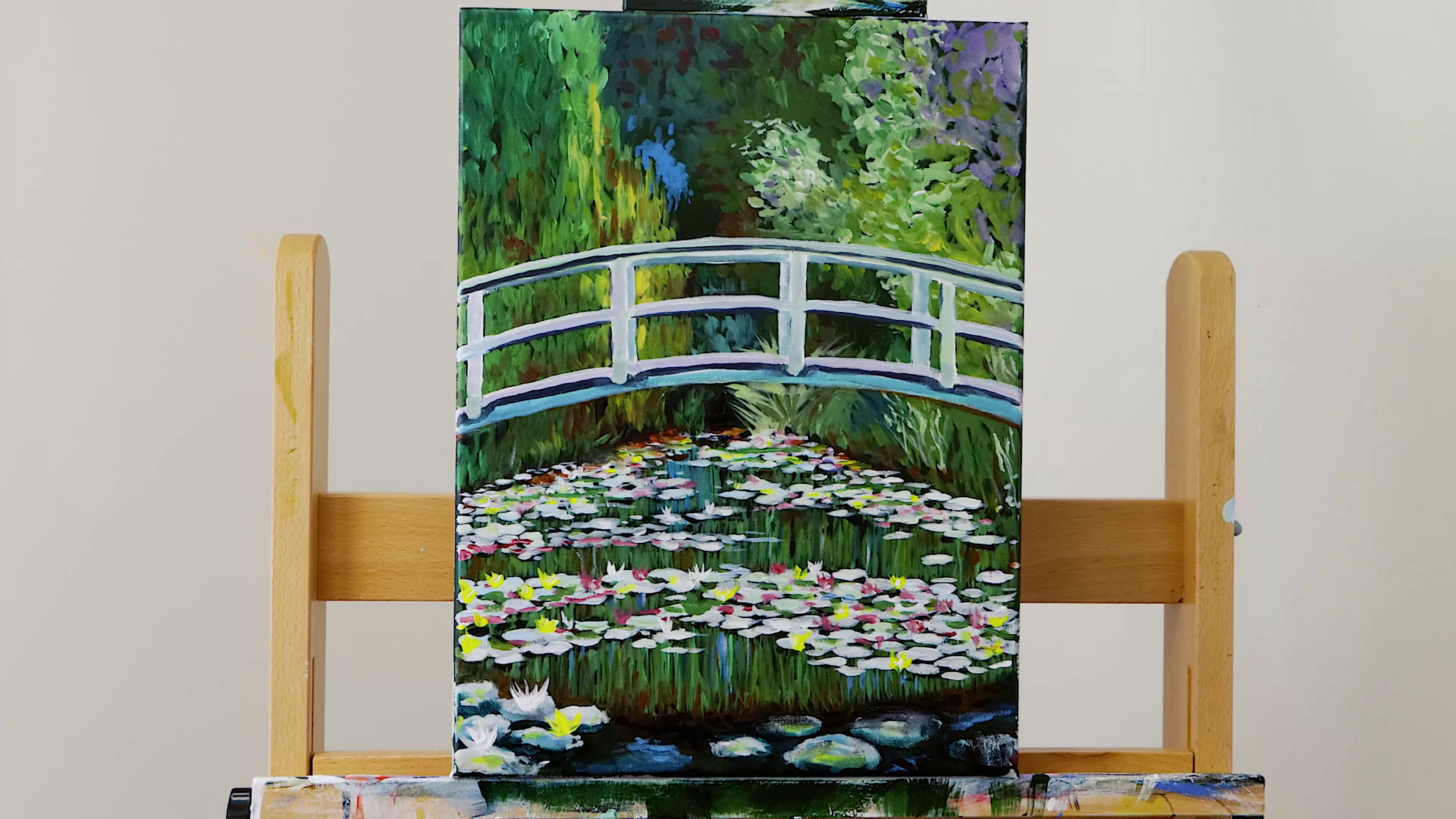 How to paint like Monet: bridge over a pond of water lilies in acrylic –  Mont Marte Global