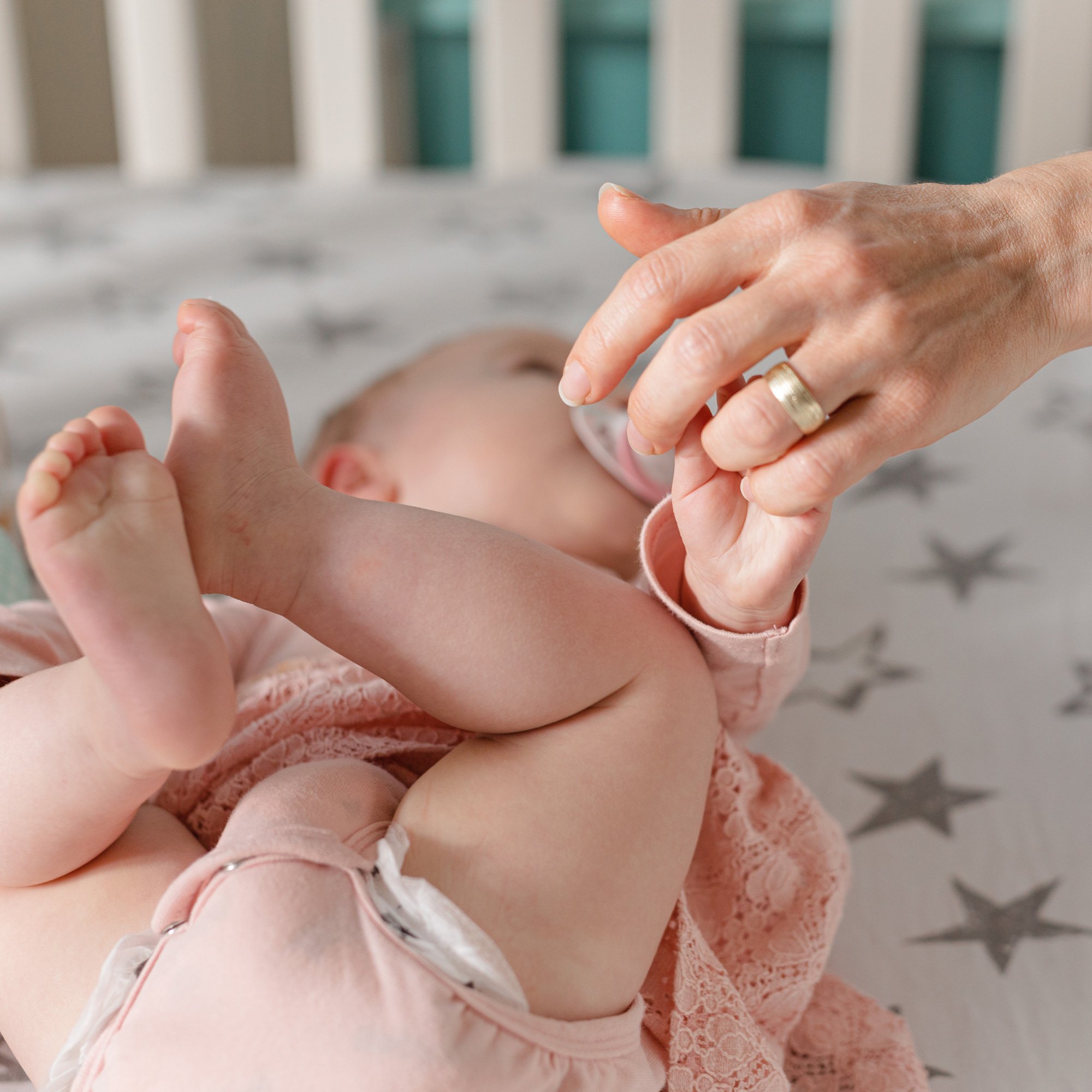 Baby in a crib