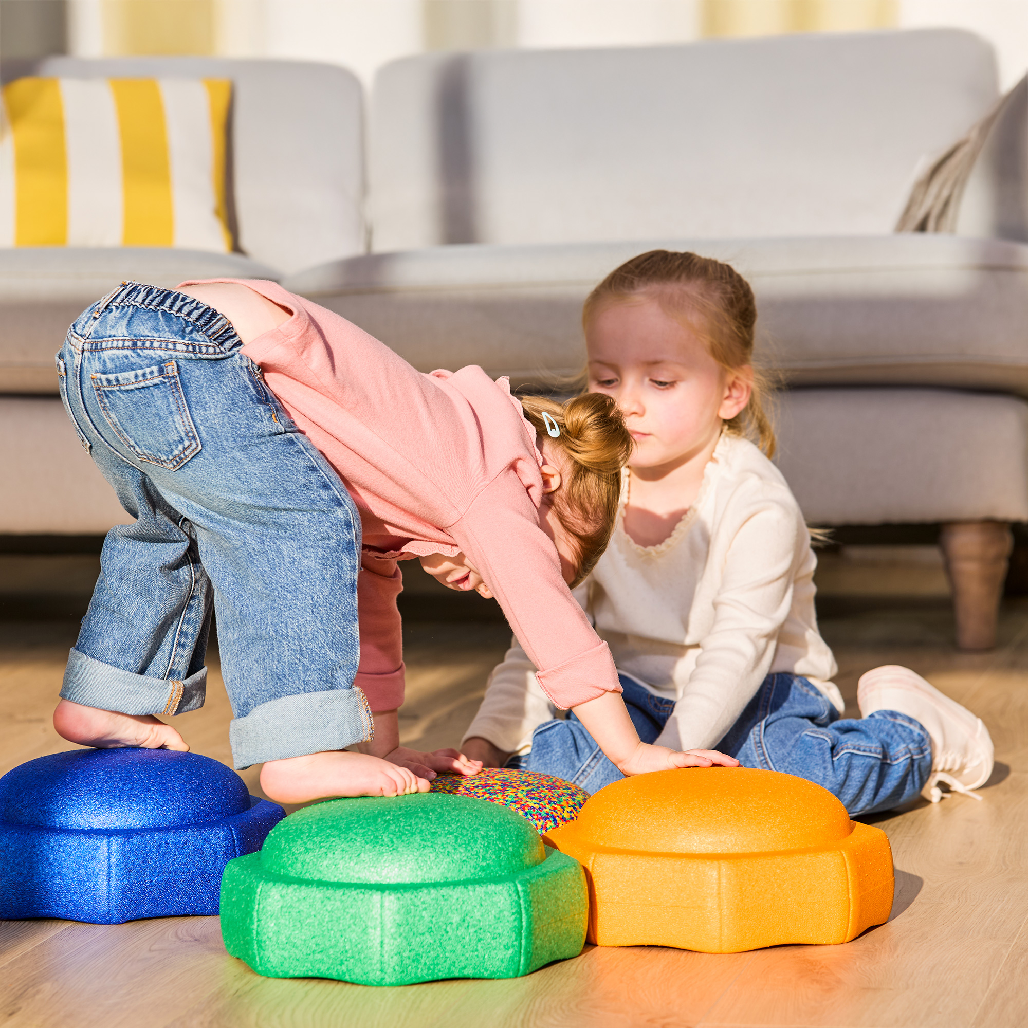 kids playing on Nuby StepPebbles