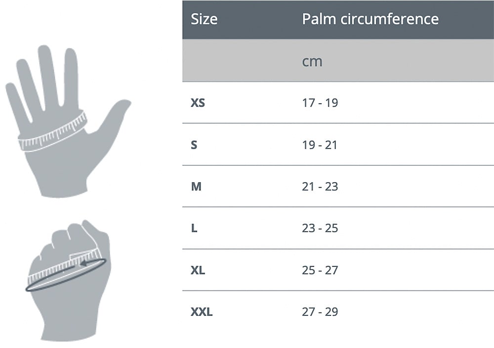 Fourth Element Glove Size Chart