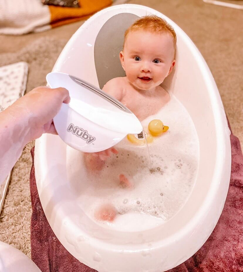 Nuby baby bath with built in seat and soft 2024 headrest