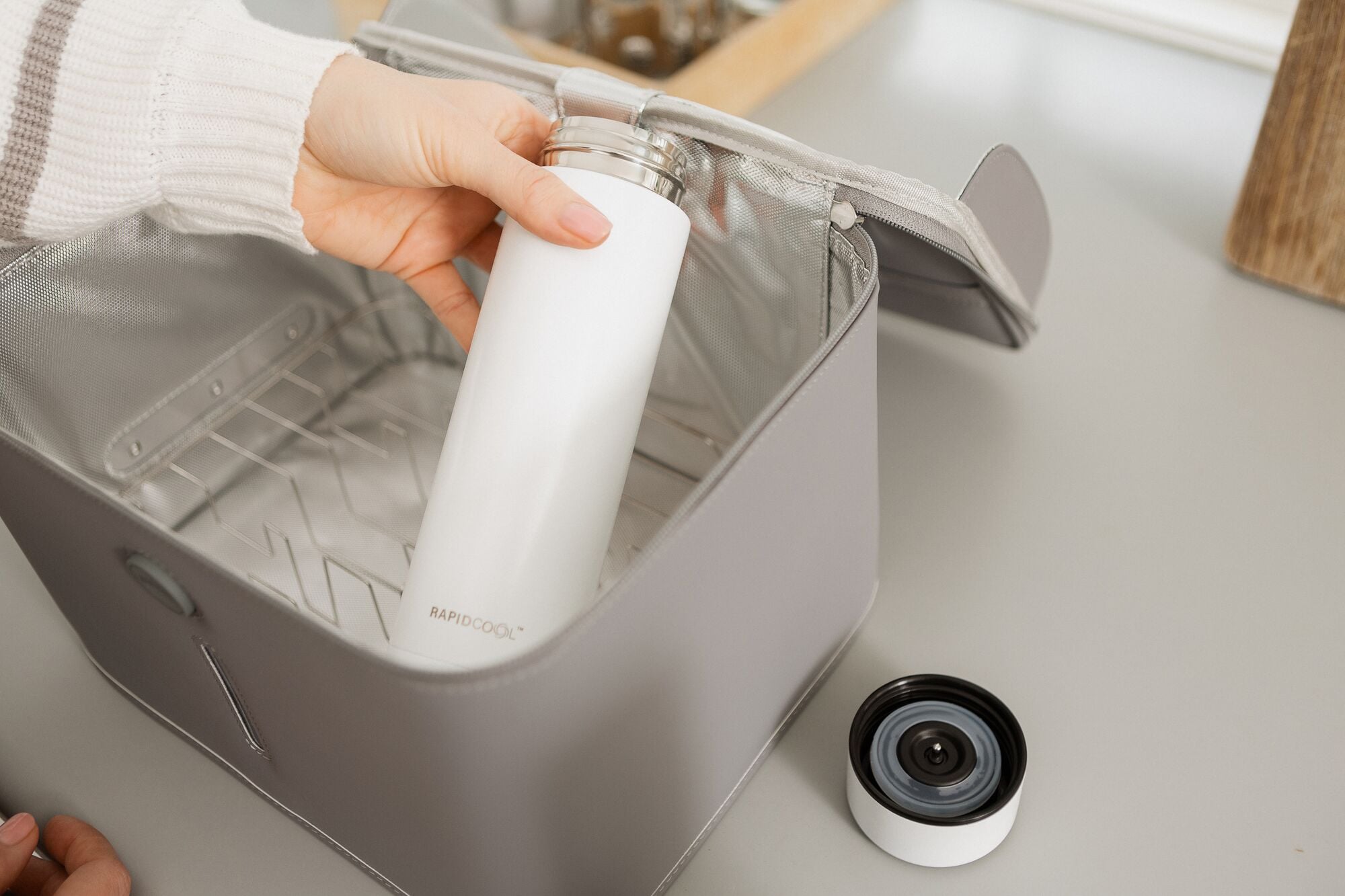 Nuby 3 minute UV steriliser with a Nuby RapidCool inside