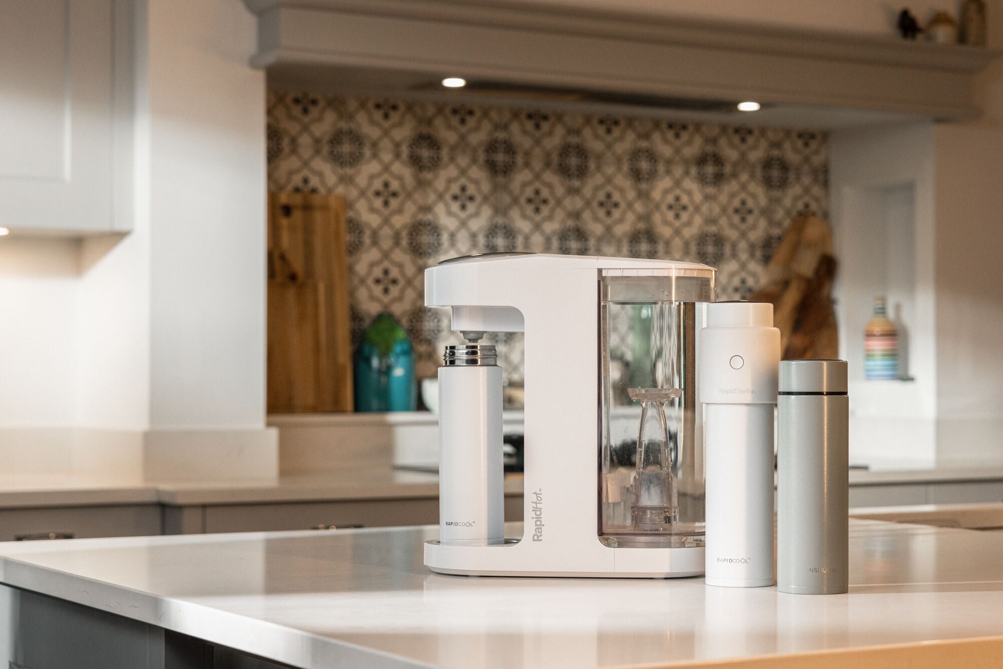 Nuby RapidTeam products sat on a kitchen bench