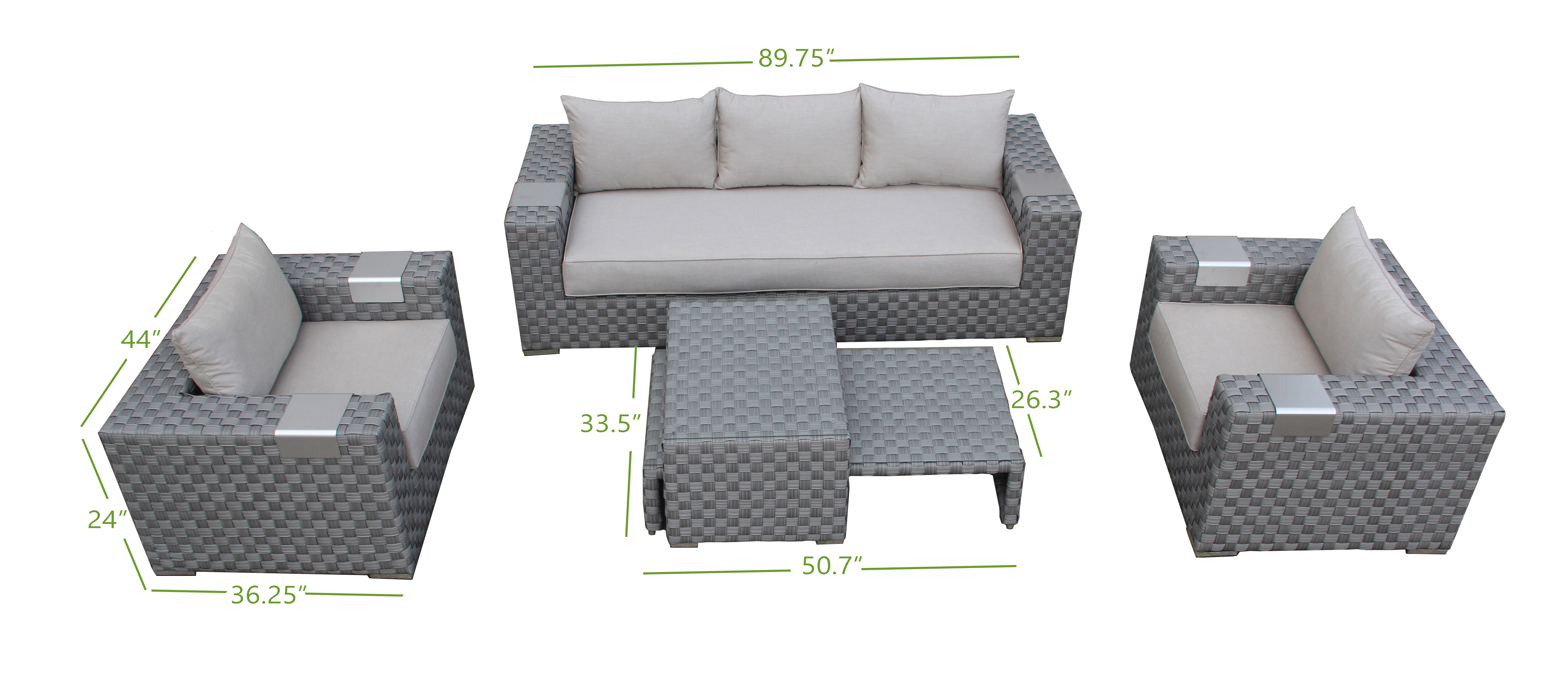 5 pc outdoor patio furniture