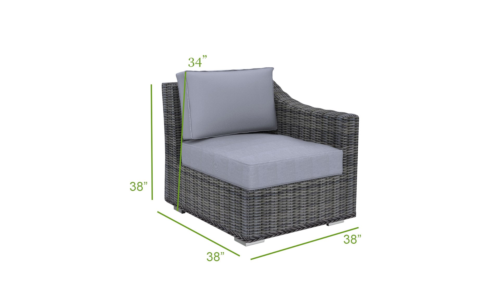 sloped corner sofa dimensions