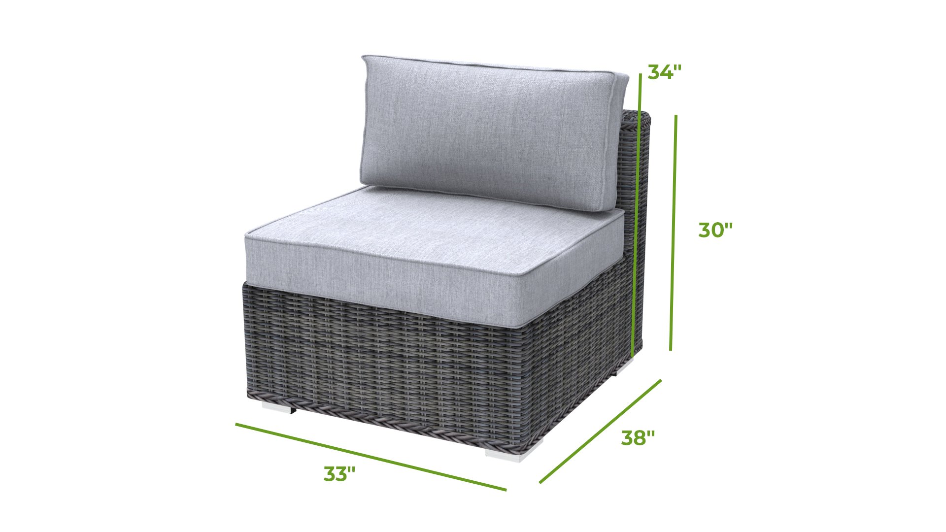 middle sofa dimensions