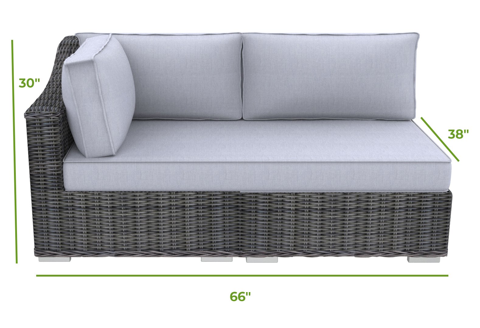 side arm sofa dimensions