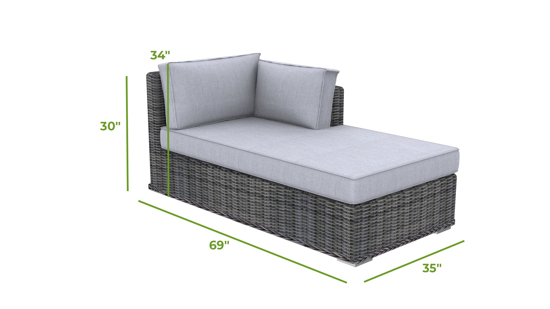 Lounger sofa dimensions