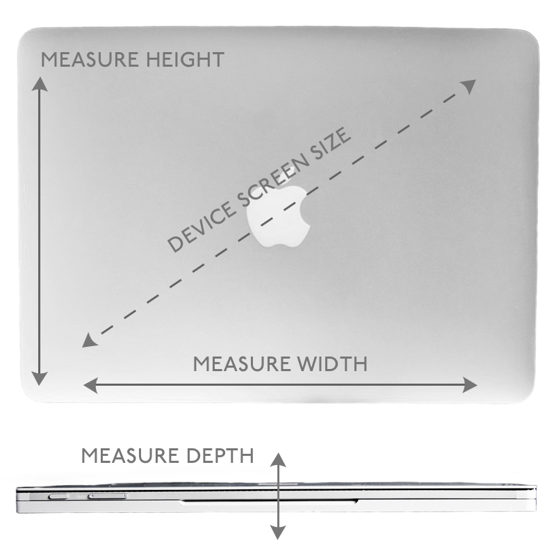KNOMO Diagram Measure Device Screen Size, Height, Width and Depth | uk.knomo.com