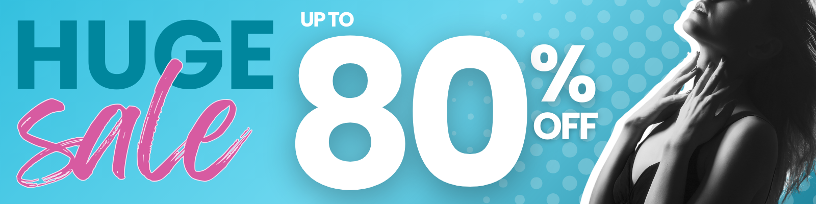 huge sale 80 percent off banner