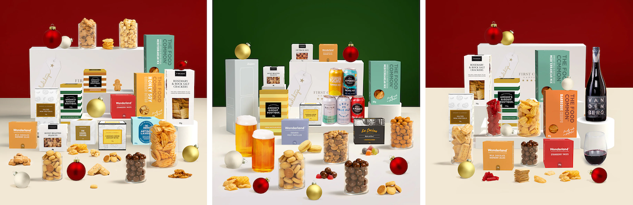 christmas wine hampers, non-alcoholic hampers, office share hampers