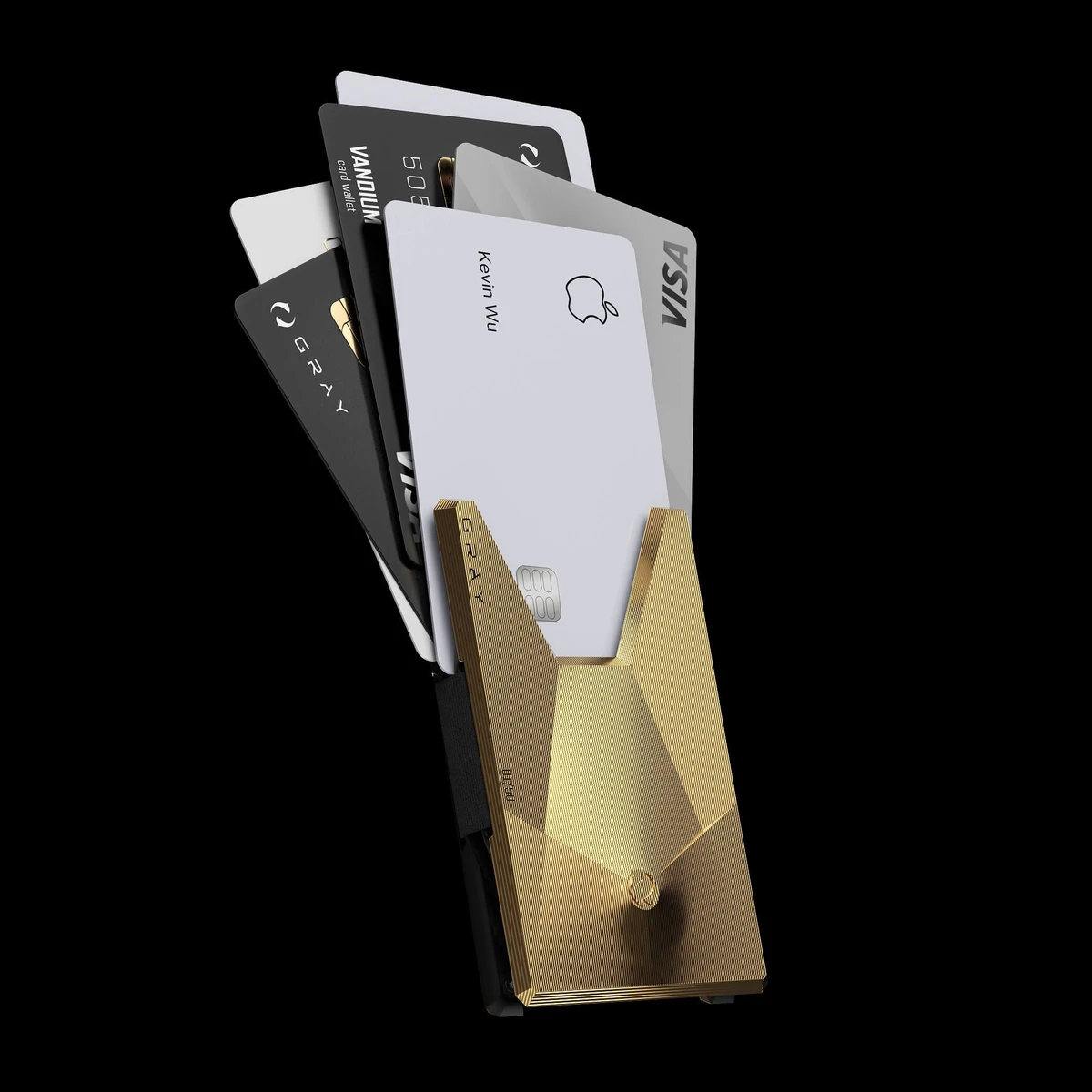 vandium gold luxury titanium metal card wallet 