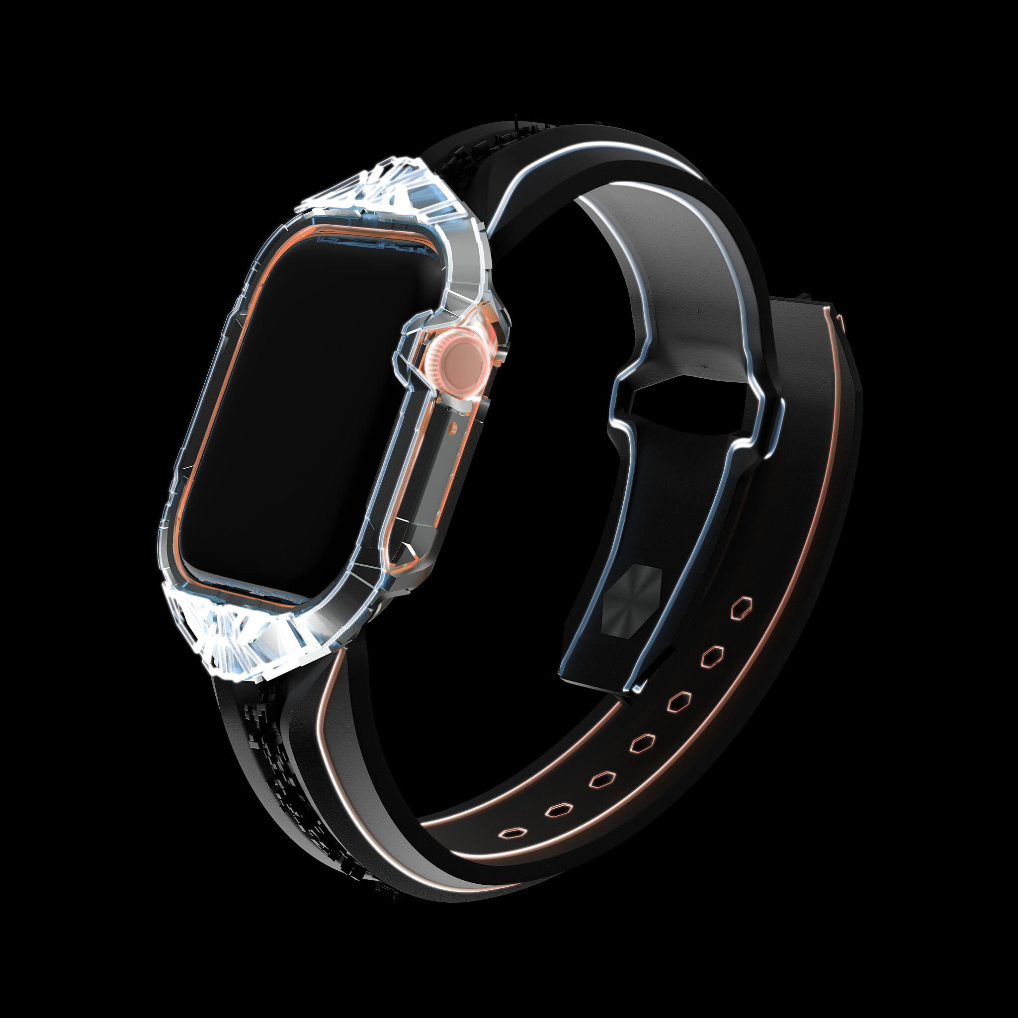 cyber watch gray, luxury designer aluminium metal apple watch case