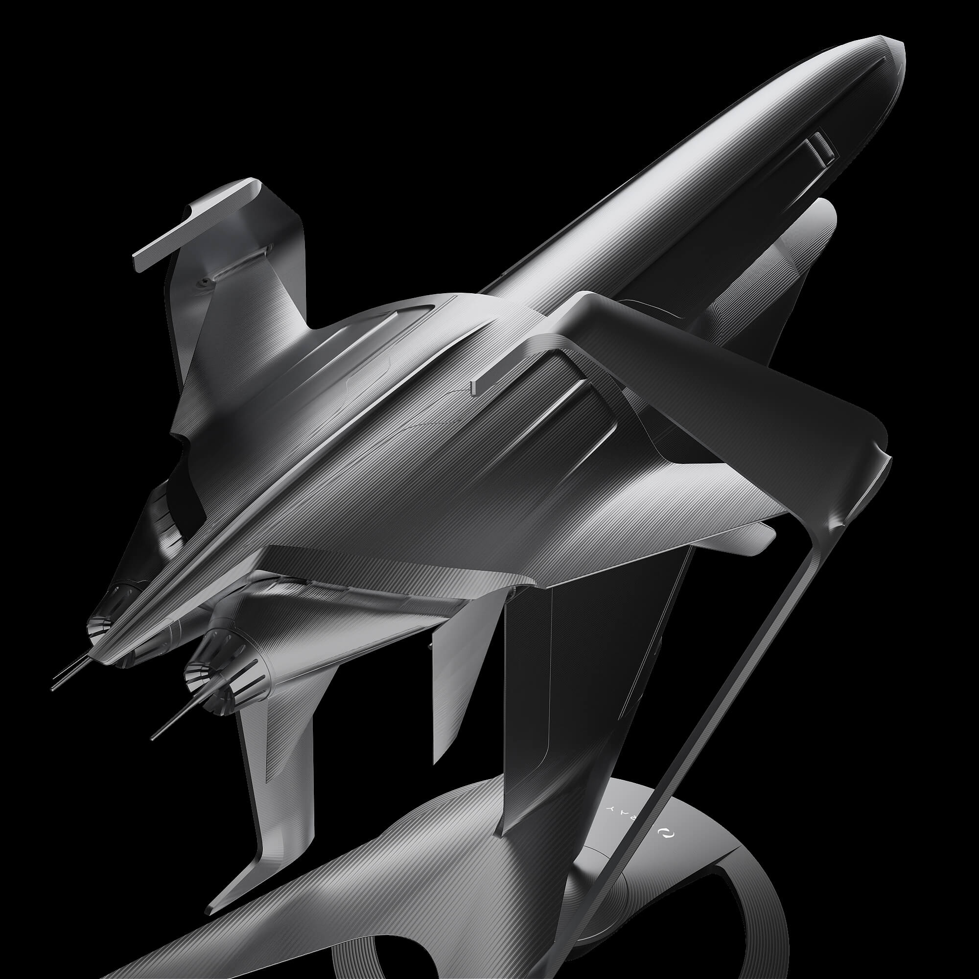 graycraft1-1 space gray aluminium spaceship art sculpture