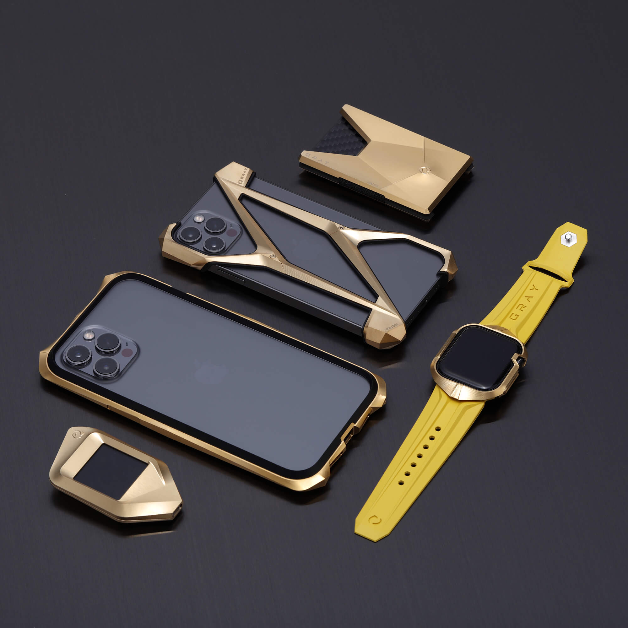 Gold gray collection including luxury iphone case
