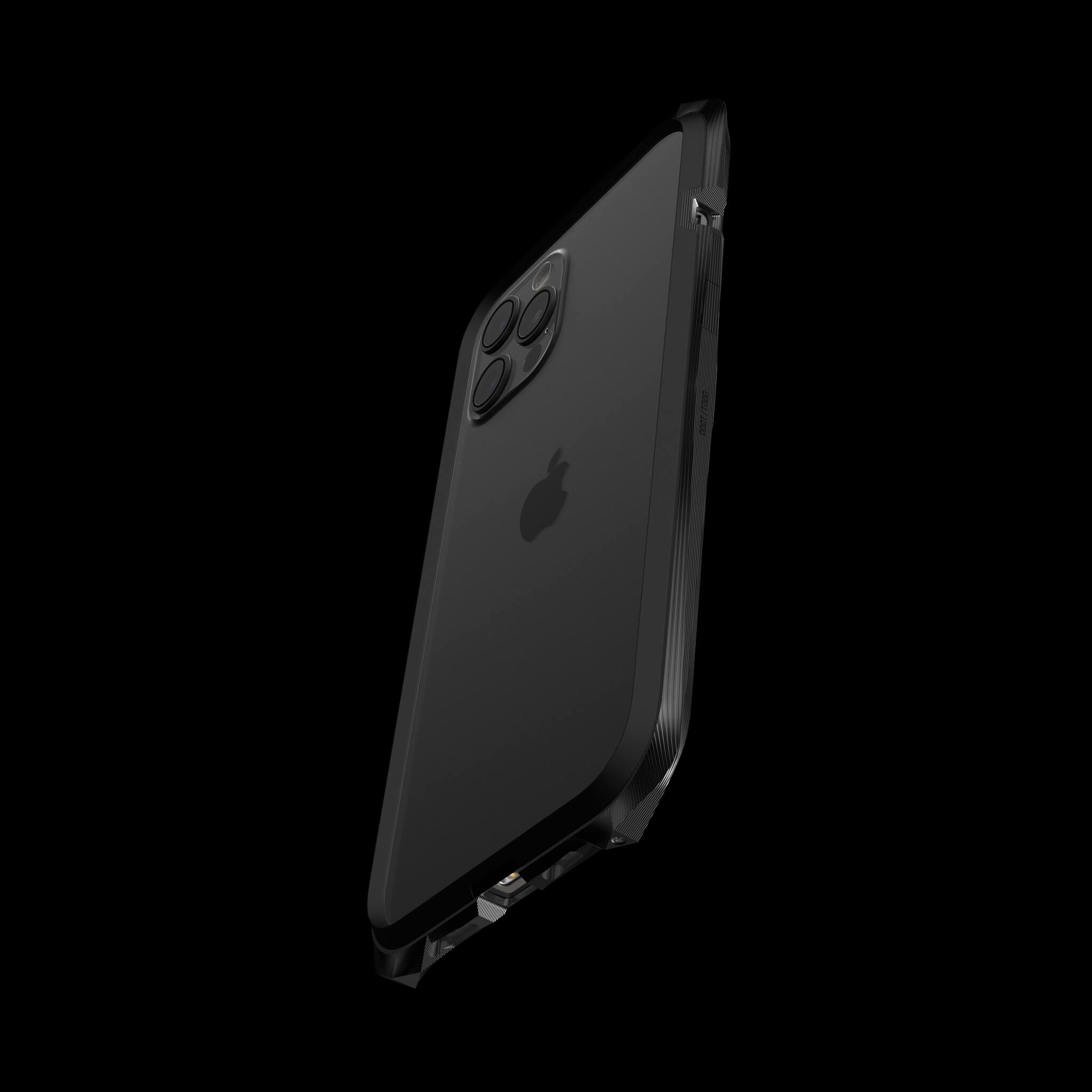 advent stealth black pvd coated luxury titanium iphone 12 pro case 