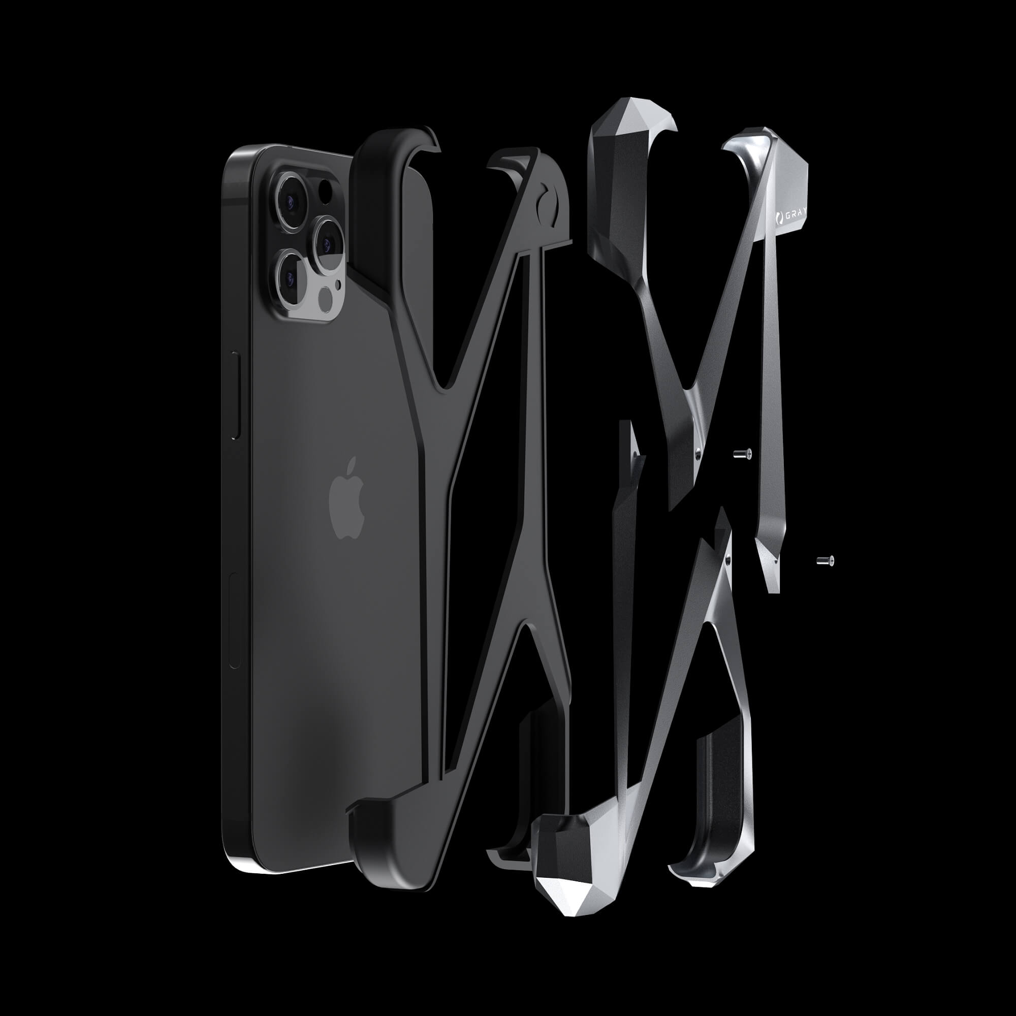 alter ego space gray aluminium metal luxury iPhone 12 pro case