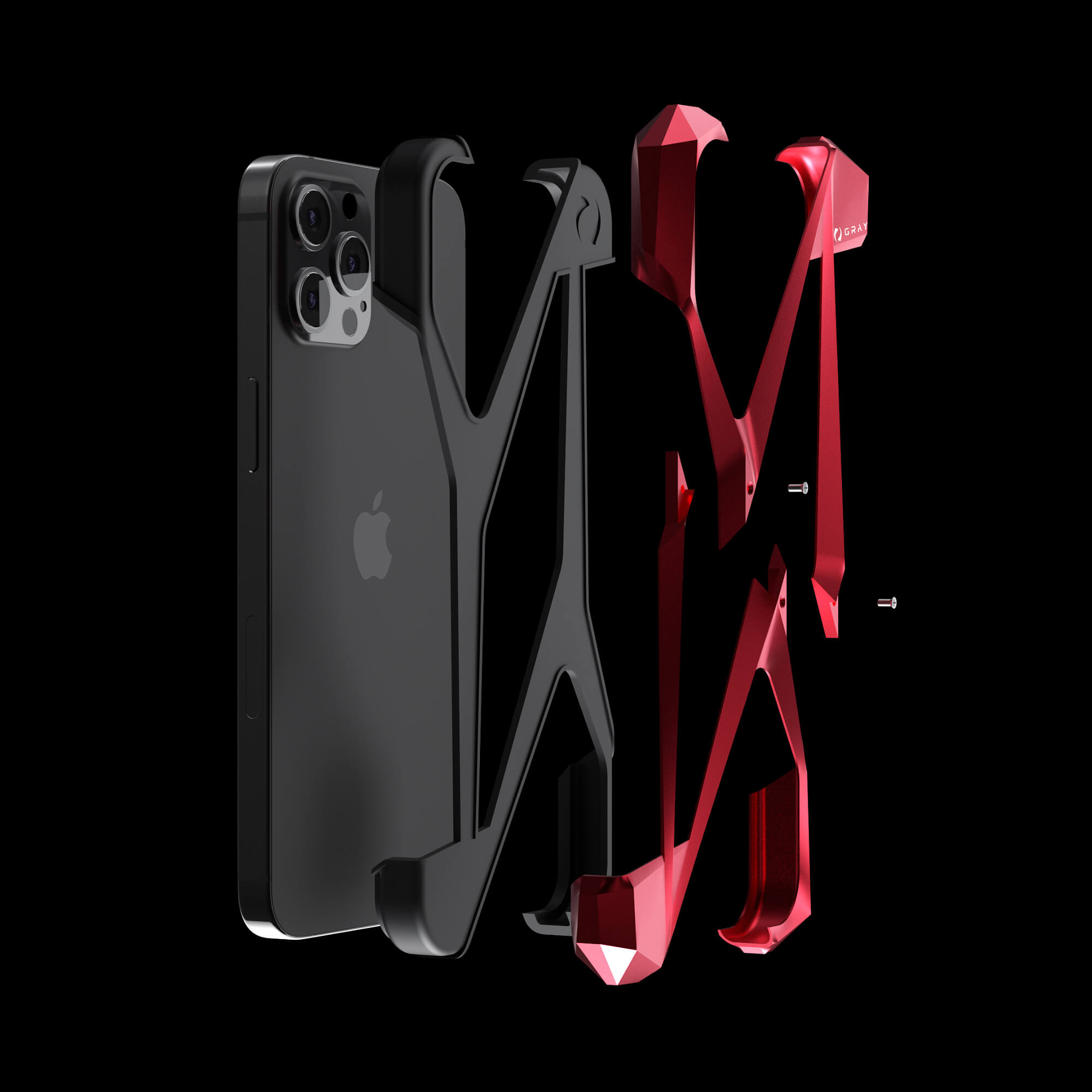 alter ego pulsar red aluminium metal luxury iPhone 12 pro case