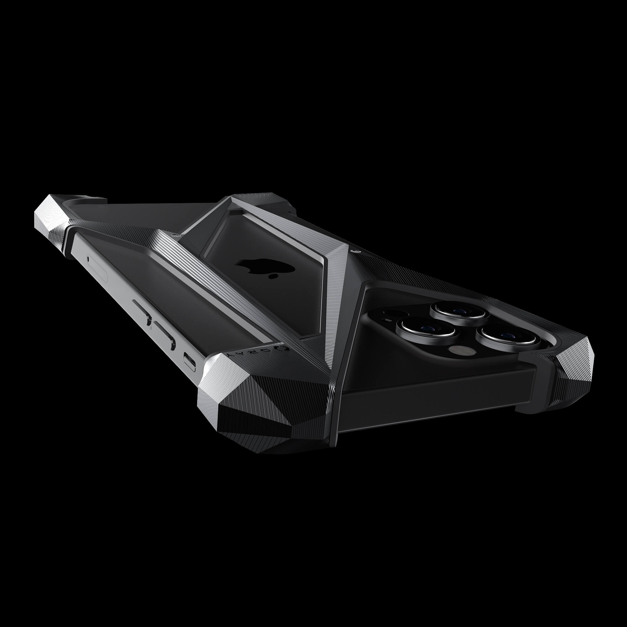 alter ego stealth black titanium metal designer iPhone 12 pro case