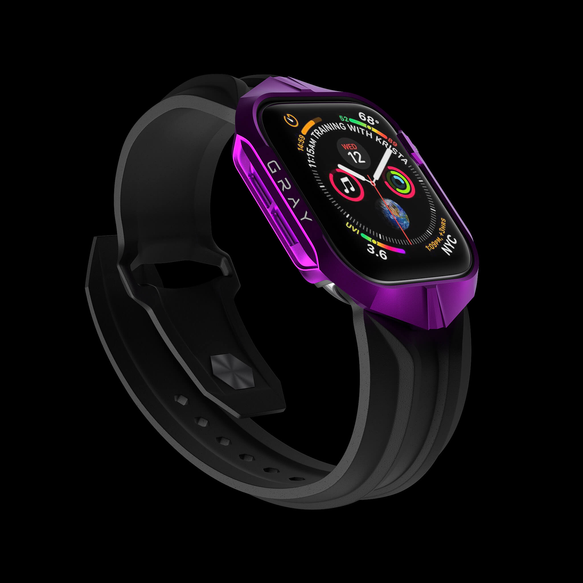 Aluminium Metal Apple Watch Cases l CYBER WATCH Galactic Purple