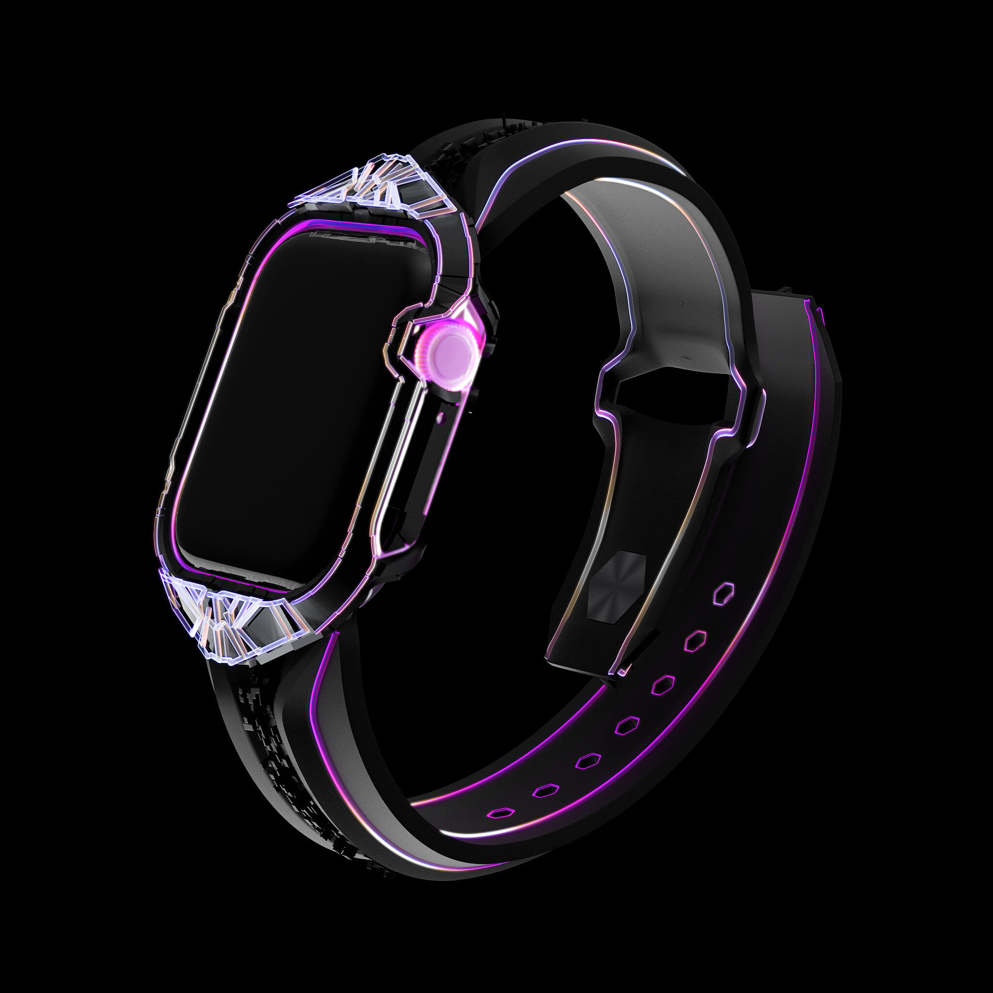 Aluminium Metal Apple Watch Cases l CYBER WATCH Galactic Purple