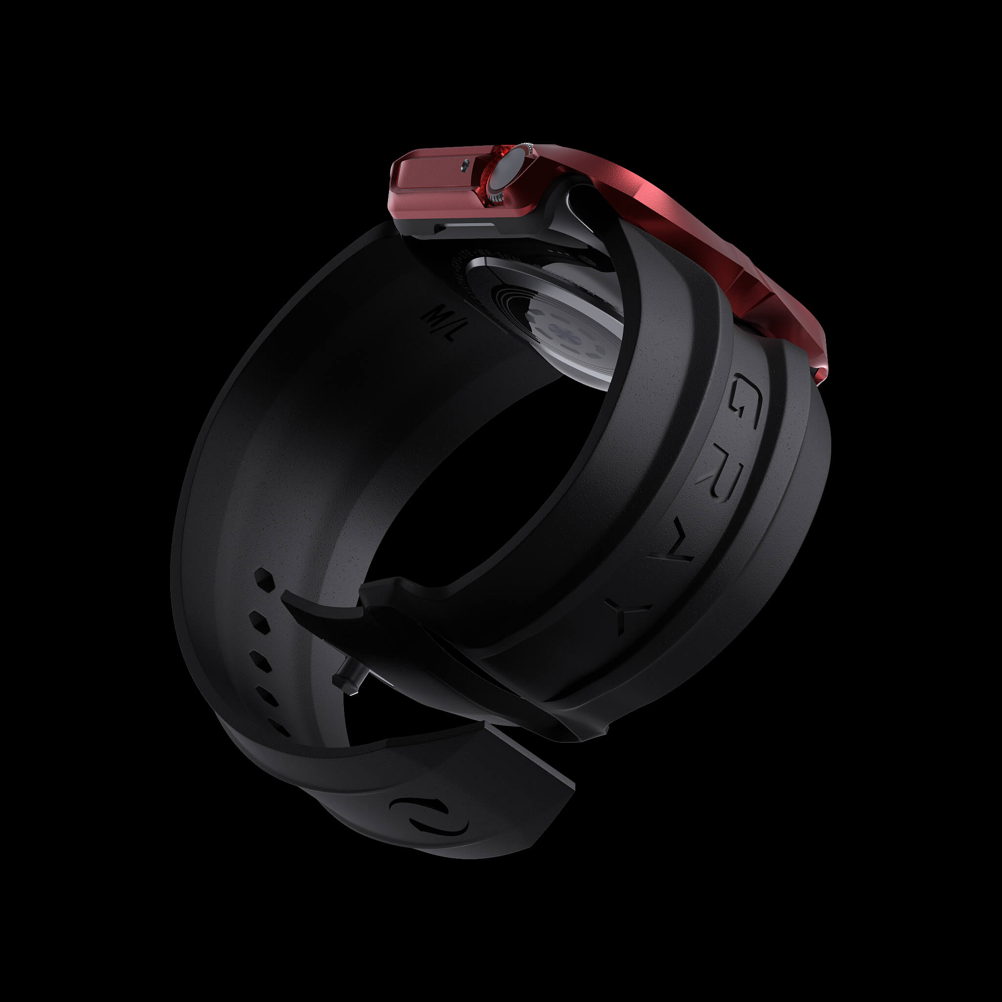 cyber watch pulsar red, luxury designer aluminium metal apple watch case