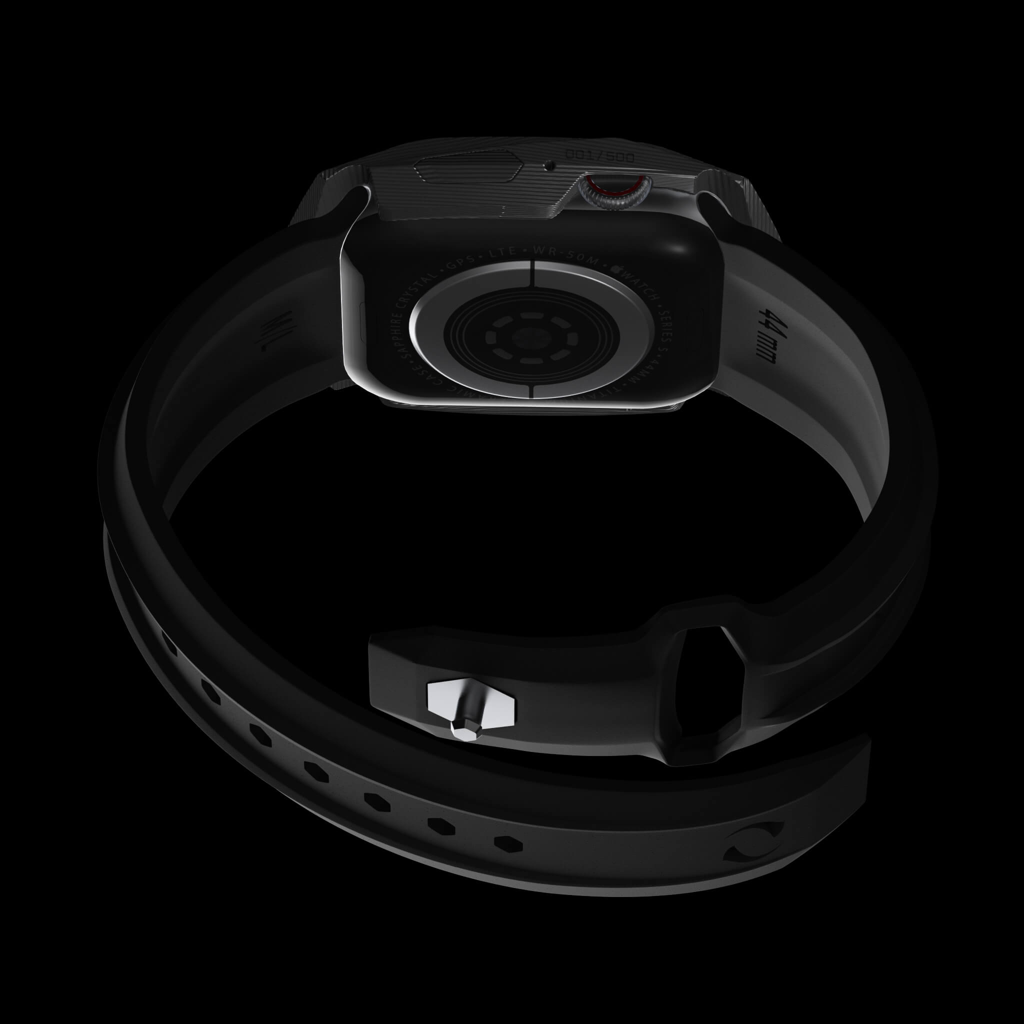 black carbon fiber carbodyne apple watch case