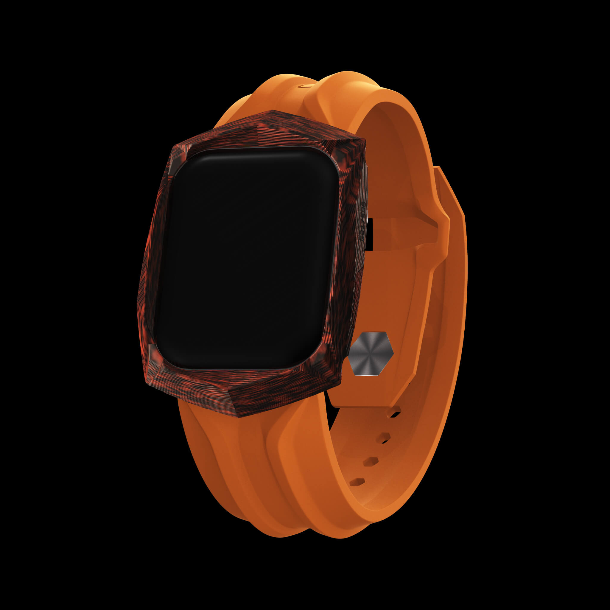 orange carbon fiber carbodyne apple watch case