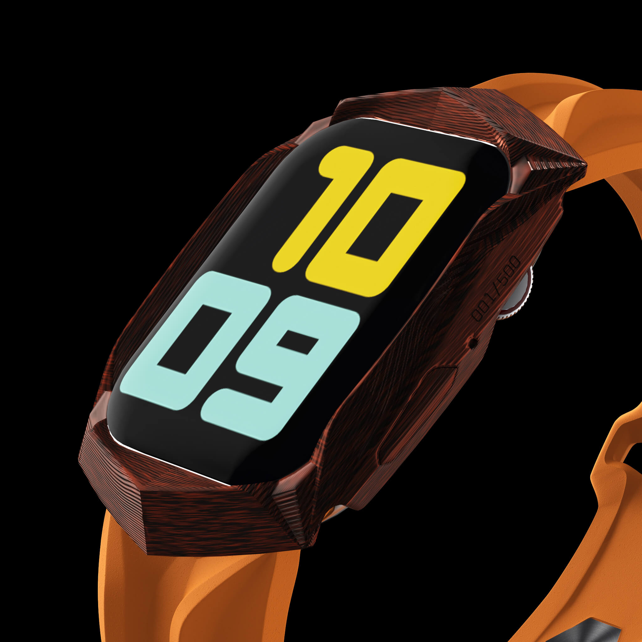 orange carbon fiber carbodyne apple watch case