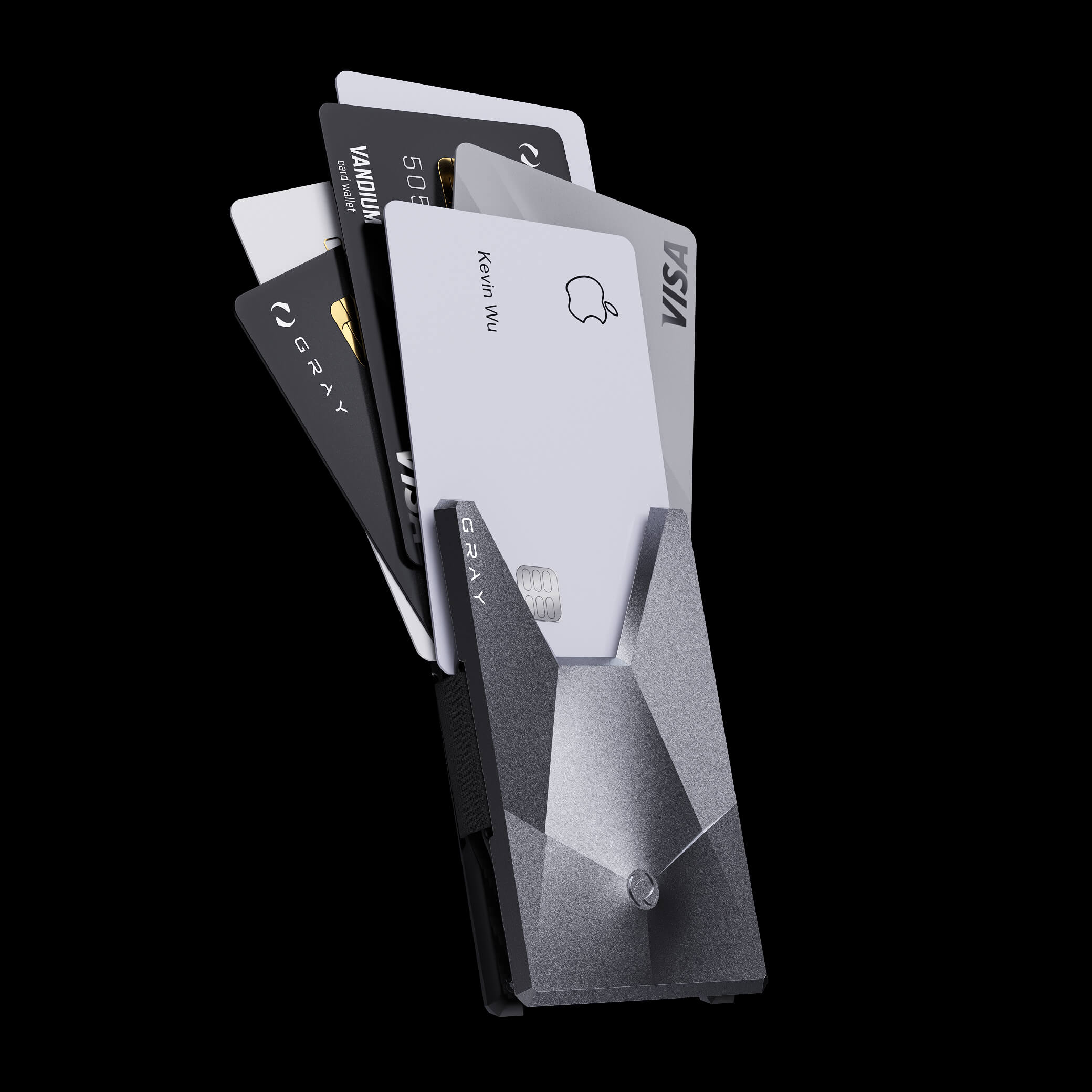 Afm Opheldering donker VANDIUM® Space GRAY® Aluminium Card Wallet